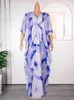 Casual jurken Elegante vrouwen Lang Afrikaanse Dashiki Print Robe Wedding Prom Jurk Shirring Loose Boubou Dubai Kaftan Abayas Outfits