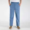 Men's Pants Linen loose cotton elastic band thin work retro wide leg pants mens high waisted Trausers summer pants clothing is innovativeL2404