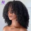 Synthetic Wigs Short African twisted curly wig with bangs human hair scalp top fully machine made Remi Brazil edge 200 density Q2404271