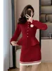 Arbeitskleider hochwertige süße gestrickte zweiteilige Set für Frauen Langarmjacke Rock Anzüge Lady Fashion Casual 2 Sets Outfit