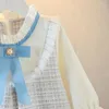 Robes de fille printemps automne née de vêtements de bébé robe à carref