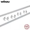 Stud Earrings Wostu 925 Sterling Silver Minimalist Set Stone CZ Dazzling Fashion 3 Pairs 4mm 5mm 6mm Diameter Jewelry