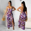 Summer Sexy Cingle Dress Abito Pattern irregolare Stampa Long for Women