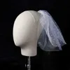 Свадебные украшения для волос v680 Простые свадебные свадебные вуали короткие плечи двухслойные точки мягкий тюль
