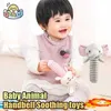 Mobils# infant Comfort Rattle 0-3 anni Handbell Soft Galasping Ball Toys tessuto Sonno peluche Bed Cell Educational Baby Stick D240426