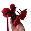 Clip per capelli clip Phalaenopsis Claw Flower Barrettes Princess Long Ribbon Gioielli