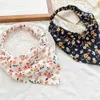 Банданас Durag Country Style Avatar Floral Elastic Hair Scharf Scarf с цветочным рисунком шифоновой повязки Kerchief Bandanas, подходящие для девочек 240426