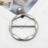 Brooches Fashion Metal Round Circle Clip Buckle Clothing Wrap Holder Silk Scarf T-shirt Tie Female Ornament Wholesale