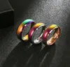Color Changing Ring 6mm Stainless Steel Temperature Sensative Wedding Band Mood Rings Fashion Trend Classic4198359