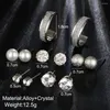 Boucles d'oreilles SI vous 6 paires / ensembles Bohemian Clip sur le coeur Brouille à oreilles Set Luxury Big Crystal Pearl Simulate pour femmes Bijoux Gift