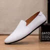 Casual schoenen witte mocassins man ontwerper rijden echt lederen heren krokodil patroon mannen loafers glijden op kantoor oxford