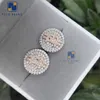 2 colores Micro Pave 925 Joyas de plata esterlina VVS MOISSANITE STERLING SIGER EAR PARES DE HOP HOP HOP PEENTOS