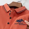 MLSHP Summer 100% bawełniane małże koszule polo Wysokiej jakości krótkie rękawie stałe haft haftowy biznes swobodny mężczyzna tshirts 4xl 240409