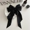 Haaraccessoires Elegant Bow Lint Clip Fashion Simple Solid Satin Spring Pin Retro -hoofdband met clips Girls