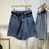 Kvinnors jeans 2024 Summer Y2K HARAJUKU Hög midja Streetwear Solid Baggy Jean Shorts för kvinnor Casual Loose Fit American Retro Denim