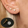 Stud 2pcs stal nierdzewna 2/3/4/5 mm cyrkon Brwilling Studs For Women Girl Minimalizm LaBret Lip Tragus Helise Bejdia D240426