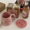 Design d'origine rose mignon tasse en céramique à sauter la corde de corde à tasse de dessin animé boîte cadeau en céramique tasse en céramique