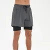 Ll shorts de ioga masculinos esportes de verão calças curtas Treinamento casual respirável rapidamente, correndo fitness terno casual e calça de moletom solta combinando camiseta de manga curta