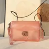 Luxury Designer Jelly Tabby Bag Pvc Women Candy Colored Transparent Crossbody Bag Letter Flap Pushlock Closure Shoulder Bag Handbag Green Pink Gold Purse