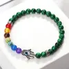 Perlen 6 mm 7 Chakra -Perlenarmband Lucky Evil Eye Fatima Frauen und Herren natürliche geschmolzene Felsenprogramme Gebetsschmuck