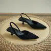 Casual Shoes Women Low Heels Sandals Pointed Toe Summer Sexy Slippers 2024 Designer Slingback Slides Flip Flops Pumps Chaussures Femme