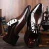 Casual Shoes Men skóra 2024 koronkowy strój formalny luksusowy biznes Oxford Office Wedding Size 38-49