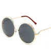 Sunglasses 2024 Round Oversized Women Brand Designer Big Circle Gradient Mirror Sun Glasses Female Metal Frame Cool Eyewear