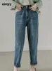 Jeans pour femmes circyy hauts hautes femmes automne 2024 vintage lavé pantalon de denim harem bleu marine lavé vintage