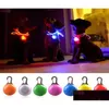 Dog Collars & Leashes Led Flashlight Cat Collar Glowing Pendant Night Safety Pet Leads Necklace Luminous Bright Decoration For Dogs514 Dhjzf