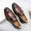 Scarpe casual moafers marrone uomo modello di coccodrillo slip-on traspirante per zapatos de hombre