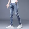 Jeans masculin printemps / été nouvel édition de jeans masculin édition tendance slim slim small raide tube pantalon pantalon denim pour hommes et pantalon taille plus