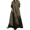 Casual Dresses Solid Lapel Neck Long Sleeve Shirt For Women Tunic Sundress Elegant Autumn Loose Overized Cotton Dress Vestidos