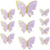 2024 10pcs Gold Butterfly Kuchen Dekorationen Alles Gute zum Geburtstag Acrylkuchen -Top -Simulation Schmetterlinge Hochzeitsfeier Dekor Kuchen -Top -Top -für Geburtstagsfeier Vorräte