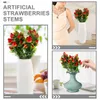 Dekorative Blumen 5 PCs Wohnkultur simulierte Erdbeerkünstlungszweige Gefälschte Ornamente Faux Red Vase Füllungs Decors Blumensträuße