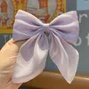 Sweet Bow Hairpins Solid Color Bowknot Hair Clips For Girls Satin Butterfly Barrettes Duckbill Clip Kids Hair Accessories