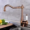 Krany kuchenne Vidric Rose Gold Sink Kan i zimna pojedyncza dźwignia rączka ceramiczna