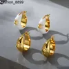 18K Altın Lüks Marka Tasarımcı Çember Hoop Huggie Küpe Kulak Yüzük Retro Vintage Cazibe Beyaz Küpe Küpler Kız Mücevherleri Doğum Günü Noel Hediyesi