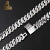 18 mm aangepaste VVS Moissanite Cubaanse ketting ketting Dubbele rij 925 Silver Hip Hop Pendant Set Cuban Link Chain