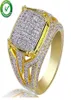 Anello hip hop anello diamantato da uomo designer di lusso anelli micro pavimentazione cz bling bling grande anello quadrato ad anello oro wedding a piaciere AC4417548