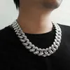 Bijoux hip hop hommes épais collier cubain miami 26 mm style simple 925 Silver Cuban Chain