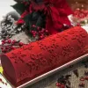 Moules texture fondant moule arbre écorce texture en bois gâteau gâteau en silicone moule twinkie buche christmas neige floke en dentelle tapis de cuisson