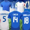 24 25 Bonucci voetbalshirts Jorginho Insigne Verratti Men Kids Football Shirts Chiesa Barella Chitalia Faiellini Pellegrini European Cup Piayer