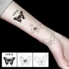 Tatuaggio tatuaggio a farfalla nera duratura impermeabile adesivo da tatuaggio temporaneo monouso 3d tatuaggi sexy decorazione collo per donne uomini tatuaggi finti 240427