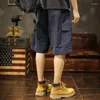 Men's Shorts American Cargo Men Baggy Plus-size Trend All-matching Casual Pants Summer Ice Silk Quick Dry Beach Five Quarter
