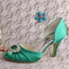 Платье обуви на заказ ручной работы для женщин Свадебные оливковые зеленые