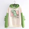 Hoodies Sweatshirts New Cartoon Mens Spring and Autumn Leisure Fashion Print Korean Sports Shirt Dinosaur Hoodie Top 240425