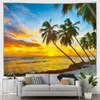 Tapices Hawaii Beach Scenery Tapestry Cartoon Santa Ocean Sea Palm Tree Sailboat Autumn Winter Forest Landscape Wall Decoración del hogar