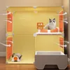 猫のキャリア家庭用リッターボックス統合ヴィラ屋内フェンスキャビネットペット用品ケージハウスストレージQ