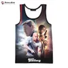 メンズタンクトップ映画Fast Furious 2023 New Trend Fashion Mens Tank Top Seveless Harajukuパーソナライズされた3DプリンティングビーチトップT-Shirtl2404