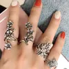 Cluster Rings Vintage Boho Jewelry Rose Flower для женщин Anillos Mujer Bohemian Antique Silver Color Midi Floral Cringle Кольцо